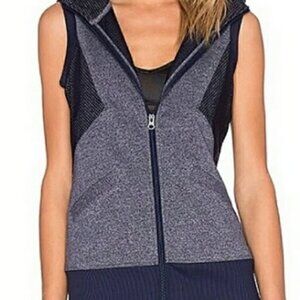 Lorna Jane Angelique Vest Color-Blocked High Collar Blue Size XS